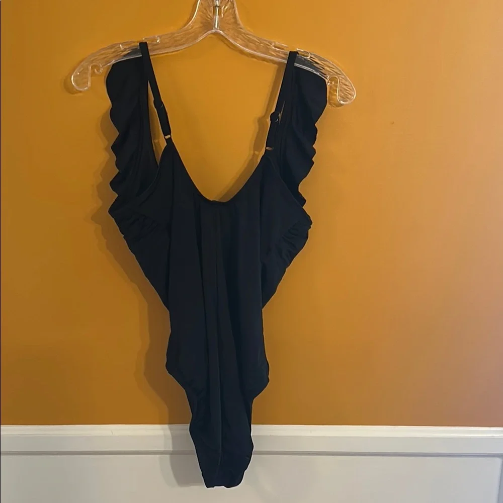 Black Ruffled One-Piece Swimsuit - Picture 5 of 5